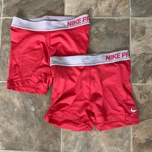 Bundle of 2 Pink Nike Pro Shorts